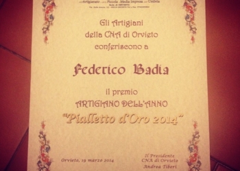 E’ Federico Badia l’artigiano dell’anno, “Pialletto” ad honorem all’Opera Santa Maria della luce
