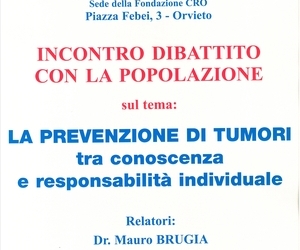 Prevenzione dei tumori. Incontro dibattito con la popolazione