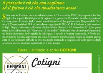 Cotigni. Elezioni comunali Orvieto. Per Germani sindaco