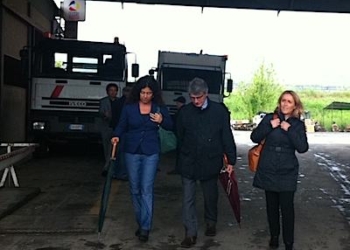 Lorena Pesaresi a Orvieto con con David Sassoli. Sopralluogo alla Tione Srl e alle aziende alluvionate