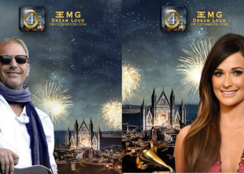 Kevin Costner e Kacey Musgraves ad Orvieto per O4E