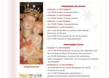 Weekend di festeggiamenti a Viceno per la Madonna delle Grazie