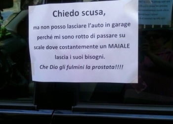 Le scale del parcheggio sono infestate di urina, ergo parcheggio dove mi pare