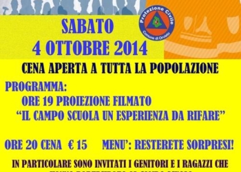 A cena con la Protezione civile