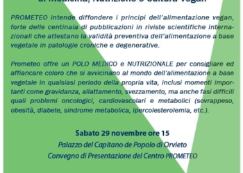 Ad Orvieto nasce Centro Prometeo, primo in Italia sulla medicina, nutrizione e cultura vegan