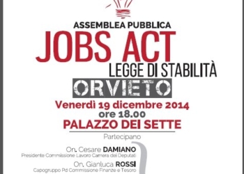 ” Jobs act e legge di stabilità”. Assemblea pubblica organizzata dal PD