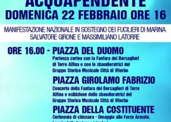 Ad Acquapendente manifestazione nazionale in sostegno di Salvatore Girone e Massimiliano Latorre.