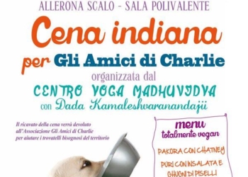 Cena indiana per Gli amici di Charlie. Per “aiutare i trovatelli bisognosi del territorio”