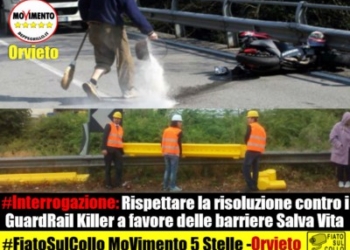 M5S Orvieto: Mobility Week europeo. Intervenire sui guardrail killer