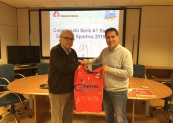 Consegnata a Engineering nelle mani di Gianluca Polegri la maglia di Azzurra Ceprini Orvieto 2015 – 2016