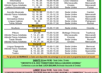 IL CALENDARIO UNITRE RADDOPPIA A GENNAIO