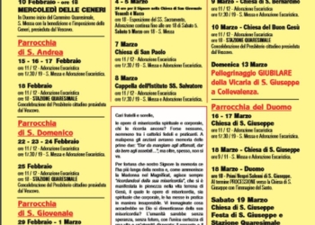 Quaresima eucaristica. Il calendario delle celebrazioni