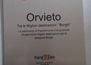 Orvieto destinazione Top Rated per utenti portale “PaesiOnLine”