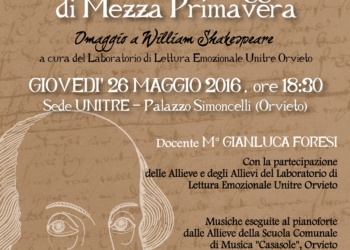 L’Unitre festeggia Shakespeare con “Sonetti in un pomeriggio di mezza primavera”