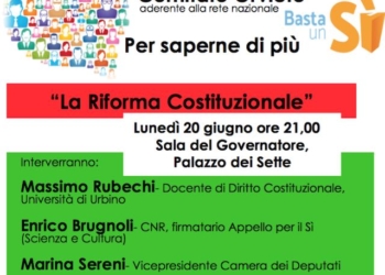 “Riforma costituzionale. Per saperne di più”. Incontro con il Comitato Basta un Sì