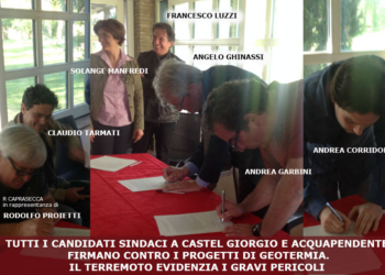 Tutti i candidati sindaci di Castel Giorgio e Acquapendente firmano un documento fortemente contrario ai progetti geotermici sull’Alfina