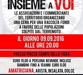 Montecchio, cena solidale per le popolazioni terremotate