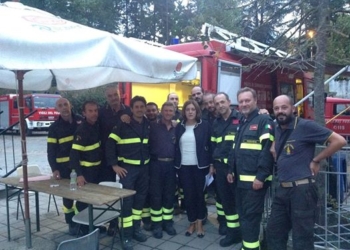 Sisma, il “grazie” della presidente Marini ai Vigili del Fuoco