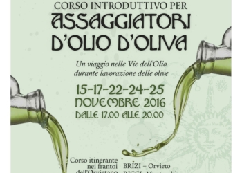 Corso introduttivo per assaggiatori di olio di oliva. Iscrizioni entro il 15 novembre