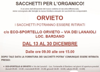 In distribuzione la nuova fornitura di sacchetti biocompostabili per il rifiuto organico anno 2017