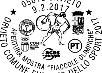 Speciale Annullo Filatelico per la mostra delle Fiaccole Olimpiche di Orvieto