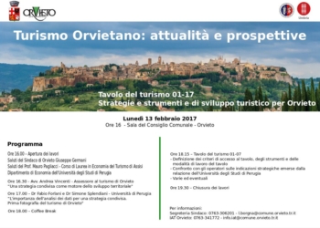 Giornata di lavori sul tema “Turismo Orvietano: attualità e prospettive”