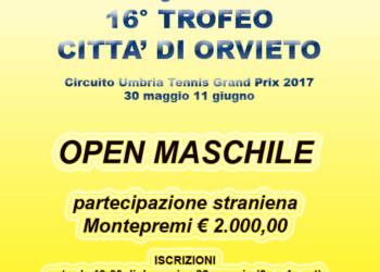 Asd Tennis Orvieto ’90 organizza il 16° Trofeo Città di Orvieto