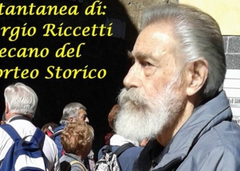 Il decano del corteo storico, istantanea di Sergio Riccetti