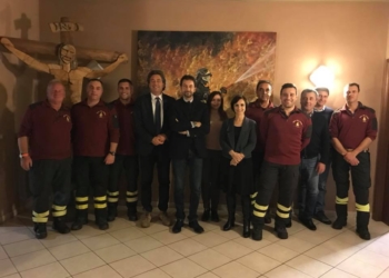 Il sindaco Germani e l’assessore Croce in visita alla caserma dei Vvff di Orvieto