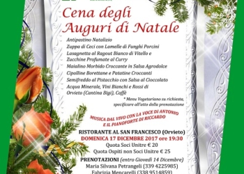 Cena degli auguri di Natale ed assemblea per l’UniTre di Orvieto
