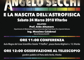 “Angelo Secchi e la nascita dell’Astrofisica”, a Viterbo una conferenza a 200 anni dalla sua scomparsa