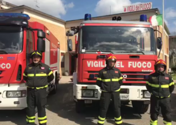I vigili del fuoco di Orvieto osservano un minuto di silenzio in memoria dei colleghi di Catania