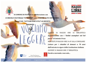 Le iniziative per “Il Maggio dei Libri” a Ficulle