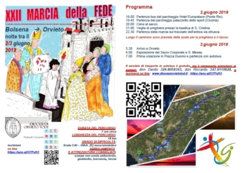 Verso il Corpus Domini, la 22esima edizione della Marcia della Fede Bolsena-Orvieto