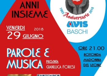“Parole e musica”, l’Avis di Baschi festeggia i 25 anni di attività