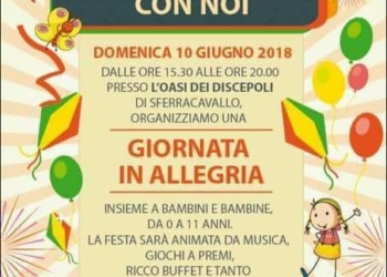 Festa per bambini “E..state con noi” a Sferracavallo. Giochi e divertimento per beneficienza