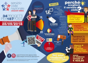 Aperte le iscrizioni per il Bando del servizio civile con Legacoop Umbria
