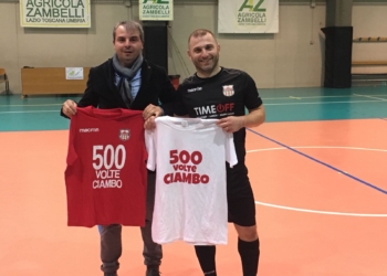 Grazie festa all’Orvieto FC, 500 gol nel futsal per Riccardo Ciambottini