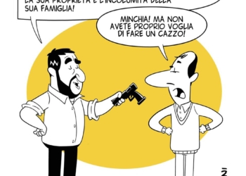 Attenzione allo sparo facile. Ricordate Pistorius…Da una vignetta di Walter Leoni