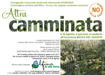 Altra camminata sull’Alfina per ribarire il No a: geotermia, biomasse e colture intensive