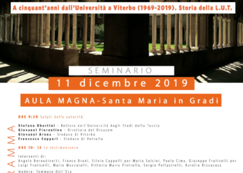 A Cinquant’anni dall’Unitus(1969-2019), seminario presso l’Aula Magna