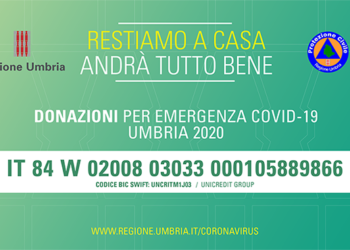Regione Umbria attiva c/c per donazioni