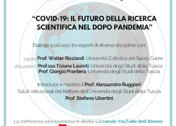 Unitus: Conferenza online Covid-19: il futuro della ricerca scientifica nel dopo pandemia