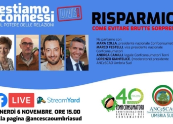 “Restiamo connessi” per parlare di risparmi. La diretta facebook di Ancescao e Confconsumatori