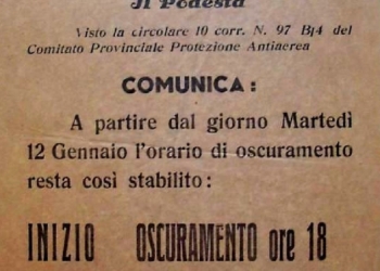 “1943: non c’era il Covid 19. Ma: c’era l’oscuramento”