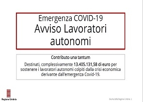 Pubblicato l’avviso “una tantum autonomi” a sostegno lavoratori colpiti da crisi economica