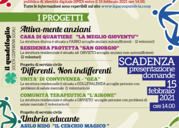 Otto posti di Servizio Civile alla “Quadrifoglio” di Orvieto: dodici mesi per cambiare la propria vita e quella degli altri