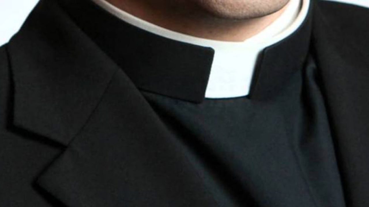 Camicia Sacerdote Parroco Prete Nero Collarino Bianco 