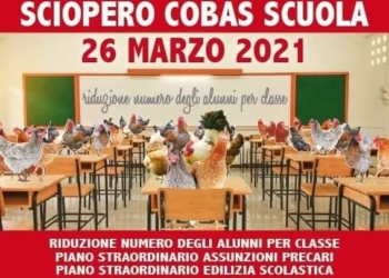 Cobas Scuola, venerdì 26 marzo sciopero nazionale: a Terni presidio in Piazza della Repubblica
