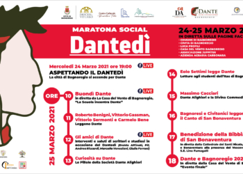Il “Dantedì” di Bagnoregio in diretta social. La maratona Facebook organizzata dal Comune con Juppiter per omaggiare il sommo poeta